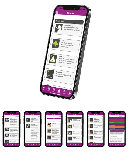 Bild: EQ-AID – Die App für Gesundheitsfürsorge und 1. Hilfe am Pferd mit Notfallhotline
