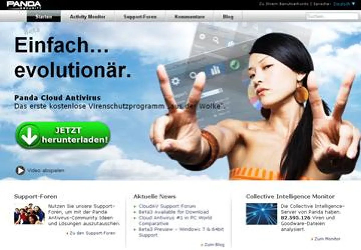 Das ICSA-zertifizierte Panda Cloud Antivirus steht im Internet kostenlos zum Download bereitR