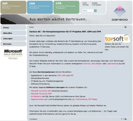 daneco.ch – neue Website des Kompetenzpartners für ERP-, CRM- und CPM-Projekte Bild: daneco.ch – neue Website des Kompetenzpartners für ERP-, CRM- und CPM-Projekte