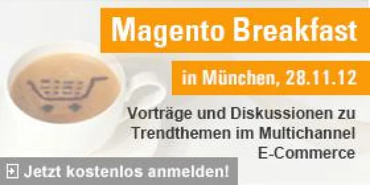 mediawave und Magento laden ein zum Magento Breakfast am 28.11.2012 in München Bild: mediawave und Magento laden ein zum Magento Breakfast am 28.11.2012 in München