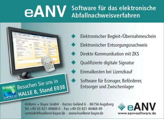 Bild: Höllerer + Bayer präsentiert eANV-Softwarelösung zum elektronischen Nachweisverfahren