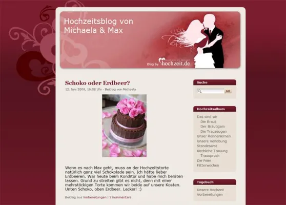 Bild: Kostenlose Hochzeitsblogs für Brautpaare auf hochzeit.de