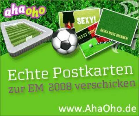 EM 2008 - Echte Postkarten von AhaOho online gestalten und direkt an die deutsche Nationalmannschaft schicken Bild: EM 2008 - Echte Postkarten von AhaOho online gestalten und direkt an die deutsche Nationalmannschaft schicken