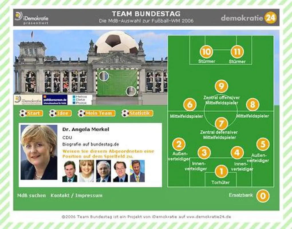 TEAM BUNDESTAG - Die MdB-Auswahl zur Fußball-WM 2006 auf www.demokratie24.de/team-bundestag