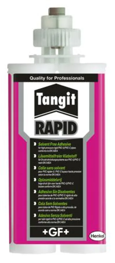 Tangit Rapid ist der erste lösemittelfreie PVC-Rohrklebstoff*.