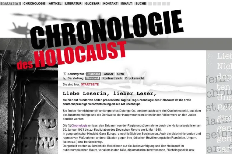 Bild: Pixel-Melange mit "Chronologie des Holocaust" für den Biene-award 2006 nominiert
