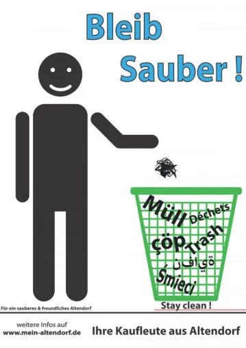 Plakat-Aktion für mehr Sauberkeit in Essen-Altendorf Bild: Plakat-Aktion für mehr Sauberkeit in Essen-Altendorf