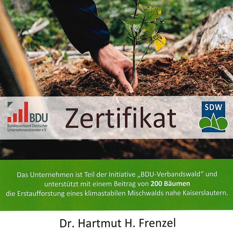 Zertifikat BDU und SDW (© Dr. Hartmut Frenzel | BDU)