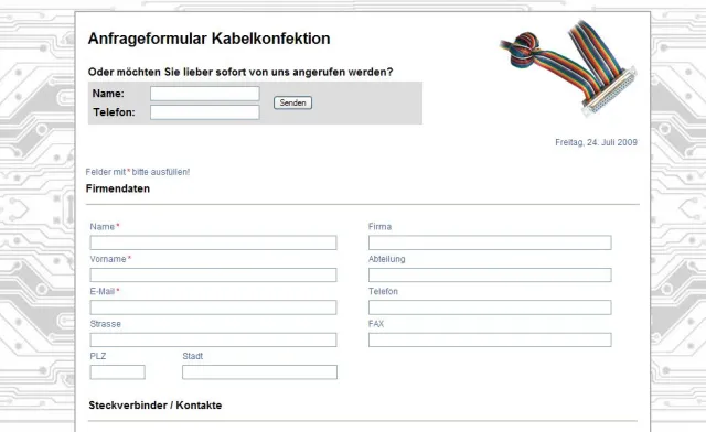 Kabelkonfektion: schnell und unkompliziert anfragen Bild: Kabelkonfektion: schnell und unkompliziert anfragen