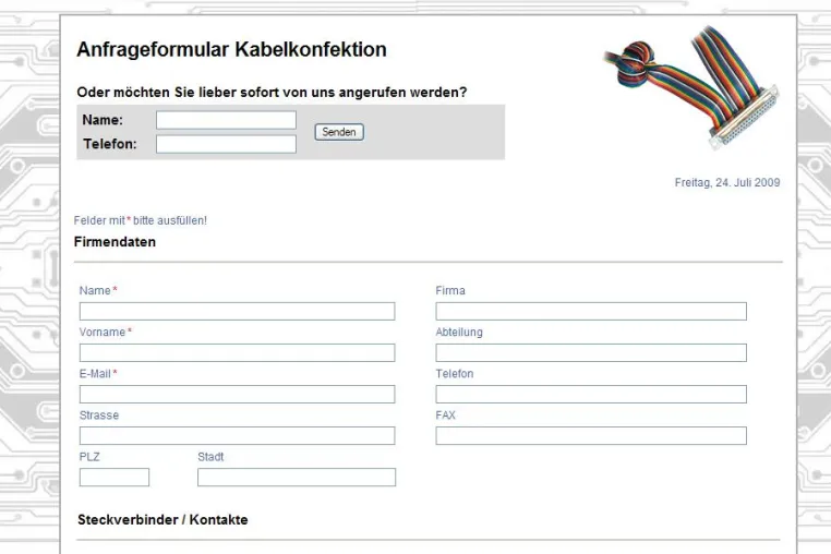 Kabelkonfektion: schnell und unkompliziert anfragen Bild: Kabelkonfektion: schnell und unkompliziert anfragen