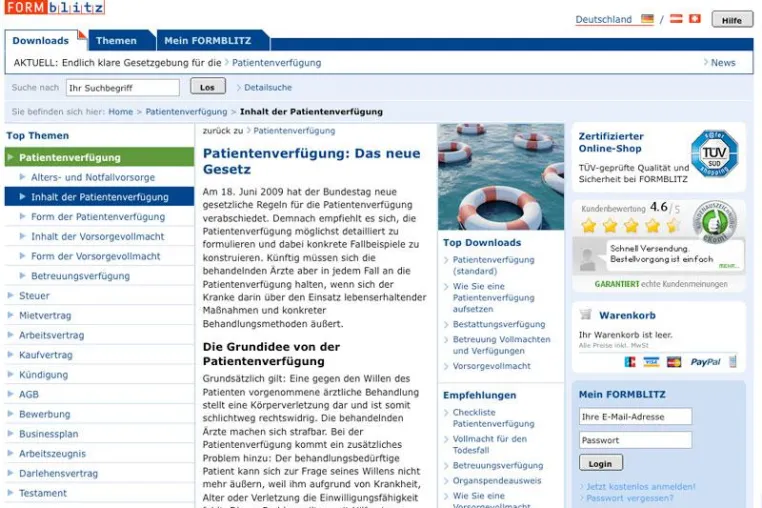 Bild: Rechtswirksame Patientenverfügung per Klick