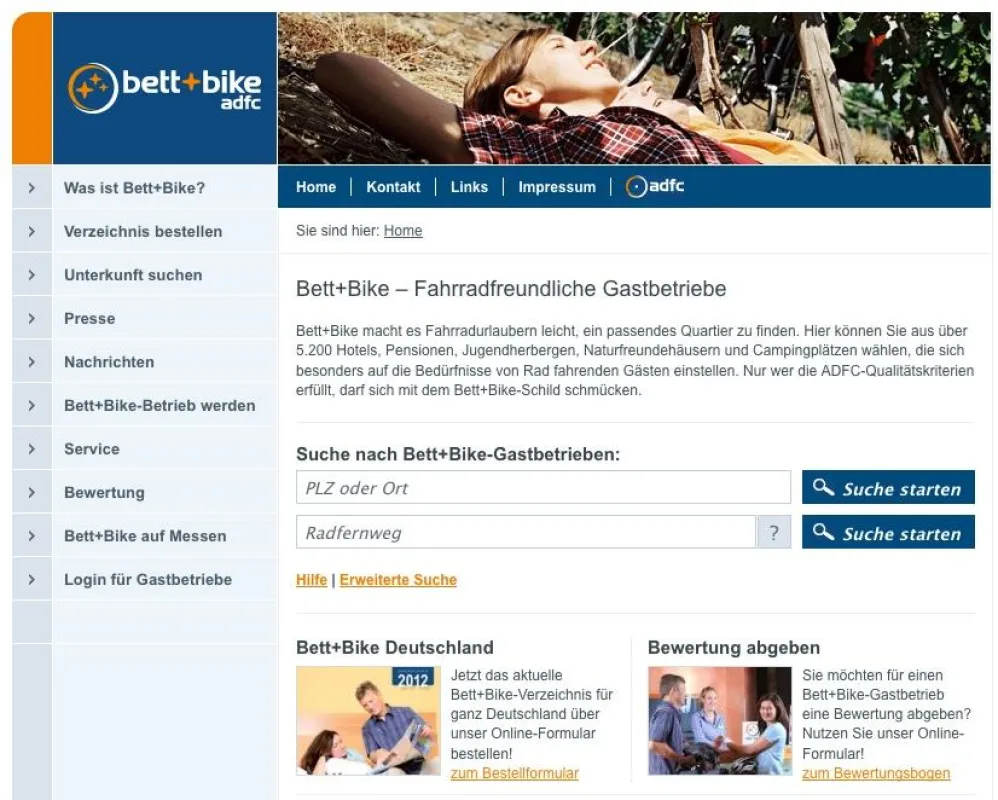 Die neue Webseite in Aktion