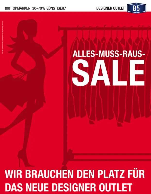 Für den Umzug muss bis zum 13. Juni alles raus aus dem Designer Outlet B5