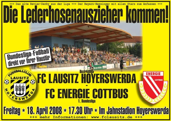 Bild: Chance zur Revance - Hoßmang's FC Lausitz Hoyerswerda spielt gegen Bundesligist Energie Cottbus