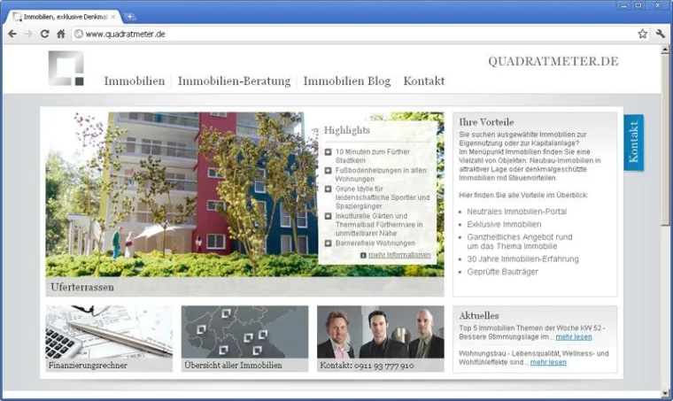 Bild: Offizieller Launch von QUADRATMETER.de