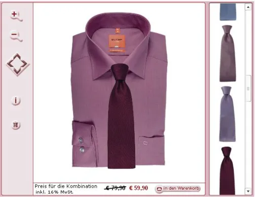 Einzigartiges Krawatten / Hemden Kombinations Werkzeug bei olympstore.de verfügbar Bild: Einzigartiges Krawatten / Hemden Kombinations Werkzeug bei olympstore.de verfügbar