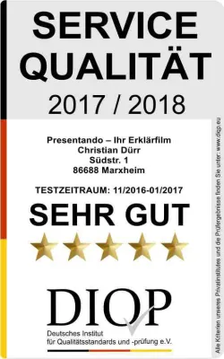 Bild: Presentando - Ihr Erklärfilm zertifiziert durch das Deutschen Instituts für Qualitätsstandards und -prüfung
