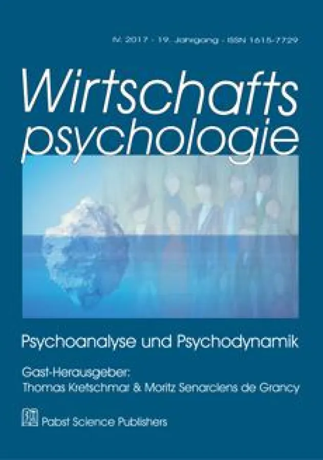 Thomas Kretschmar, Moritz Senarclens de Grancy (Gastherausgeber): Psychoanalyse und Psychodynamik, W