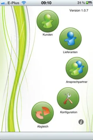 Bild: Jeder Zeit mobiler Zugriff mit dem iPhone auf die Kontaktdaten Ihrer Sage New Classic.