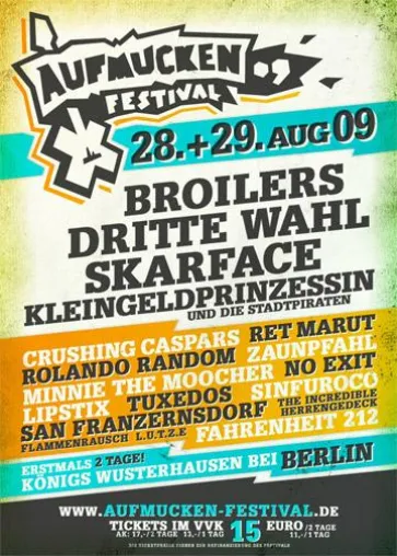 Aufmucken - Rock- und SKA Festival unter Schirmherrschaft von Bernd Michael Lade Bild: Aufmucken - Rock- und SKA Festival unter Schirmherrschaft von Bernd Michael Lade