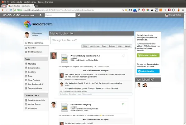 Bild: Sicheres soziales Netzwerk für Unternehmen und firmenübergreifende Teams