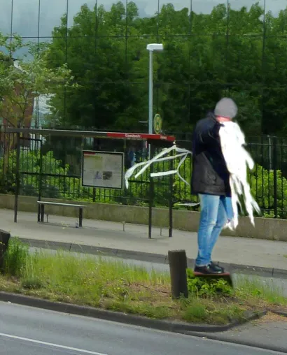 Bonner Straße – weißes Flatterband statt Bäume Bild: Bonner Straße – weißes Flatterband statt Bäume