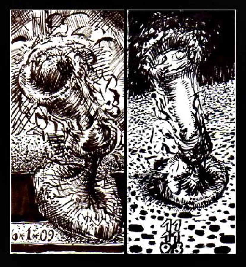 Tusche auf Rechnungsblock