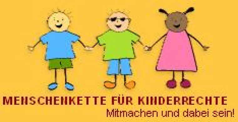 Menschenkette für Kinderrechte auf der Zielgeraden Bild: Menschenkette für Kinderrechte auf der Zielgeraden
