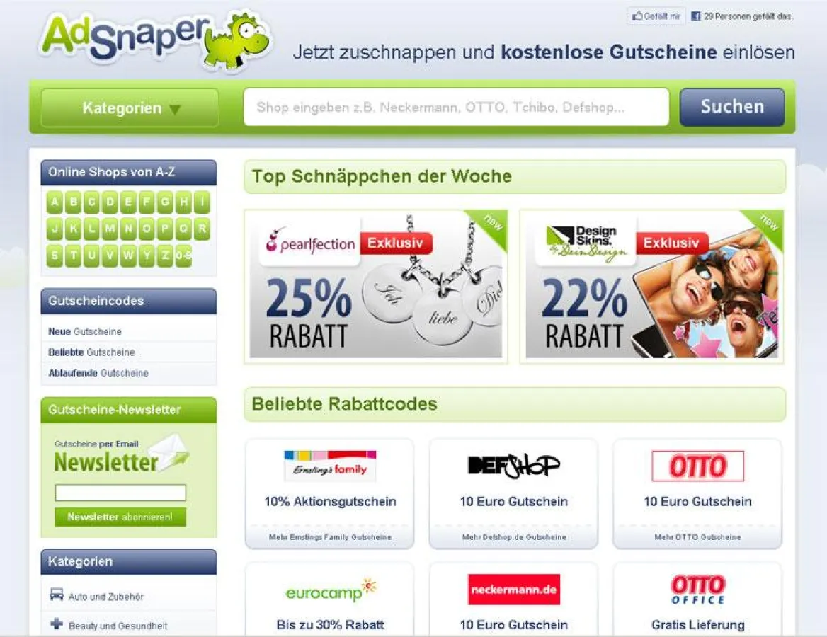 Screenshot adsnaper.de