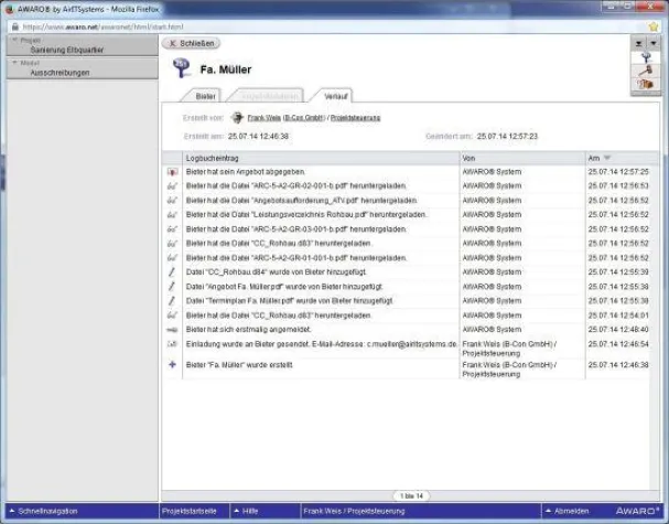 Bild: Neu: AWARO Ausschreibungsmodul