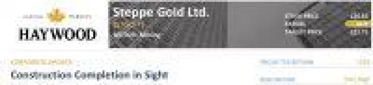 Steppe Gold - Produktion ab Q3-2019 - Haywood rät zum Kauf! Bild: Steppe Gold - Produktion ab Q3-2019 - Haywood rät zum Kauf!