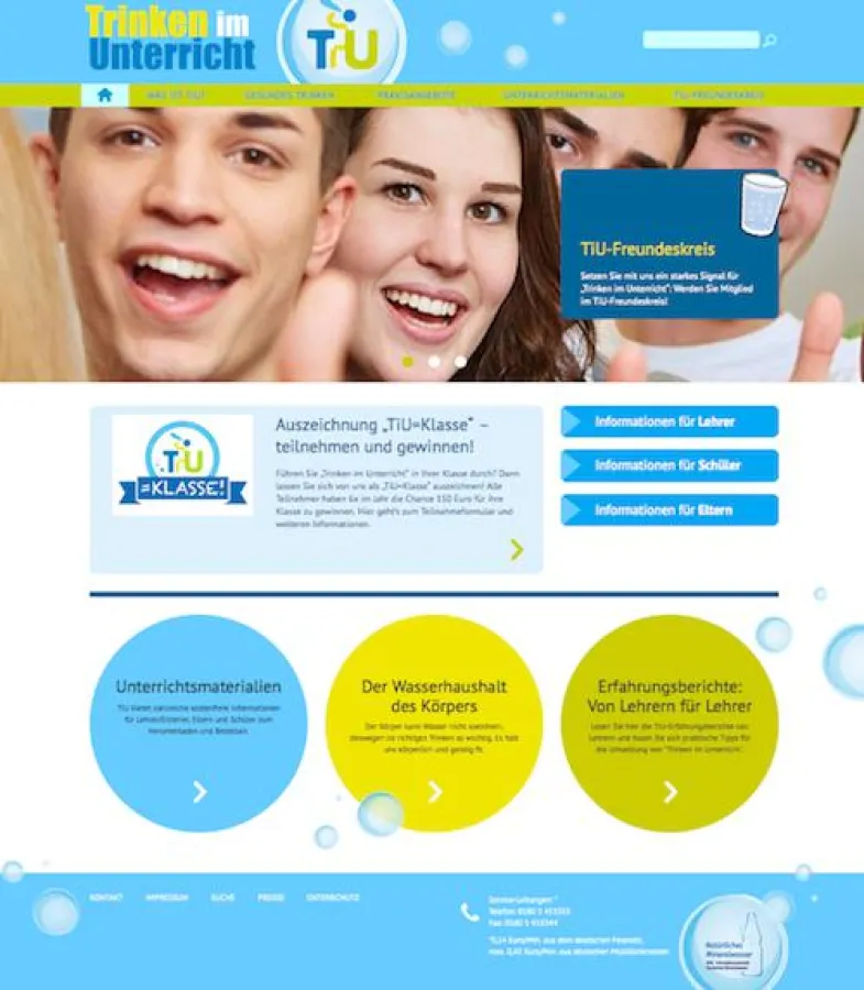 Übersichtliche Informationsvermittlung und zusätzliche Angebote auf der neuen TiU-Website