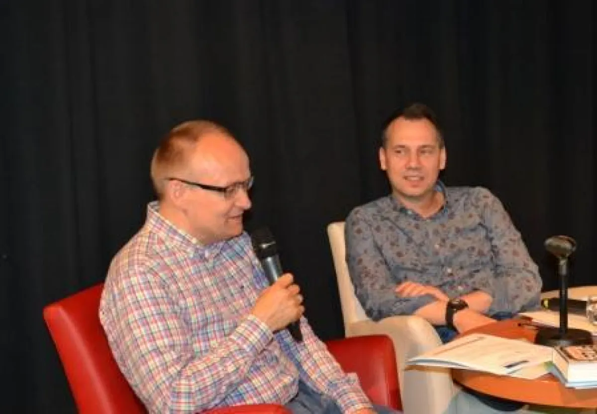 Olaf Kutzmutz und Sebastian Fitzek leiten die Werkstatt