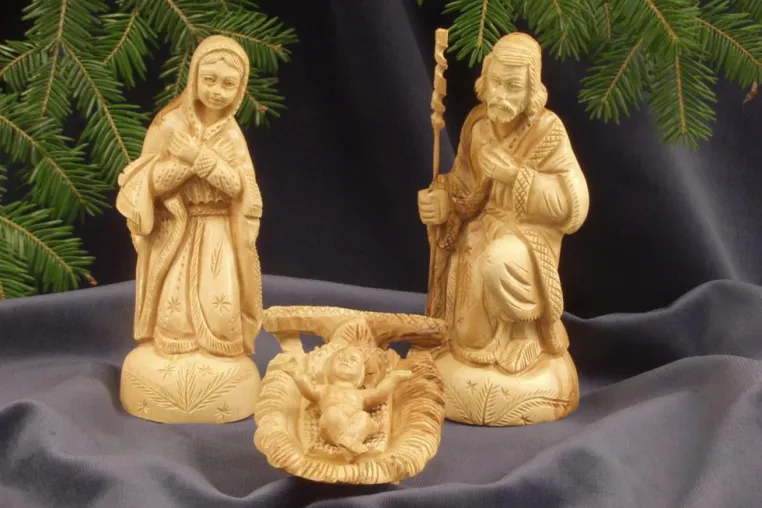 Bild: Weihnachten und Advent: Weihnachtsgrüße aus Bethlehem, handgeschnitzte Olivenholzkrippen, Bethlehem ganz nah