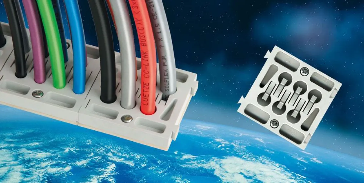 Das Lütze Cablefix® System. Mit nur 3 Varianten können jetzt bis zu 20 Montagevarianten realisiert werden.