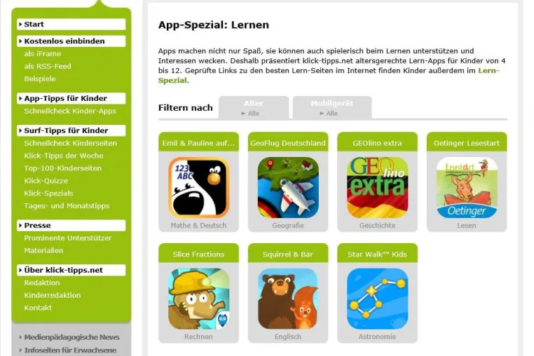 Übung macht den Meister - klick-tipps.net präsentiert Lern-Apps und -Seiten für Kinder Bild: Übung macht den Meister - klick-tipps.net präsentiert Lern-Apps und -Seiten für Kinder