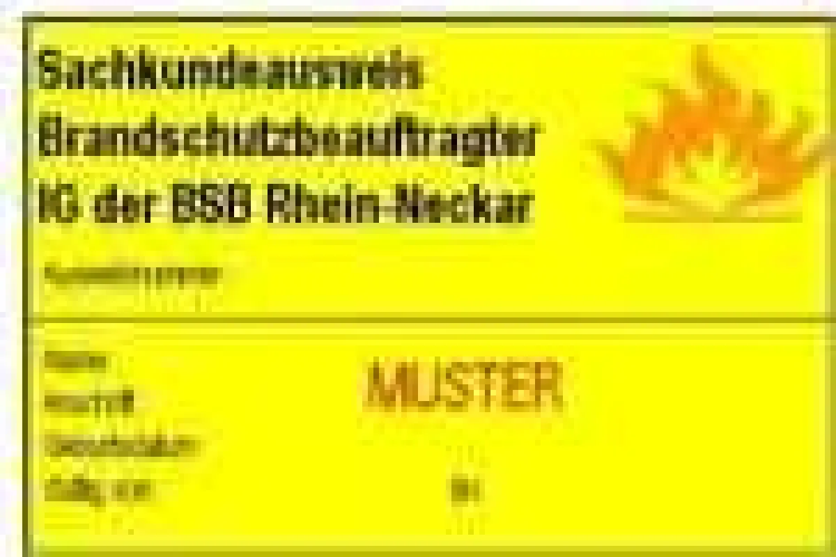 Muster- Sachkundeausweis für Brandschutzbeauftragte von der Interessengemeinschaft der Brandschutzbeauftragten Rhein- Neckar