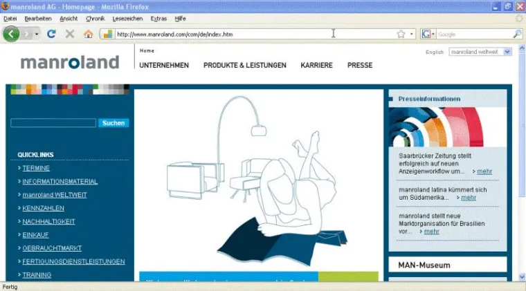 Bild: manroland launcht Website mit edicos in nur drei Monaten