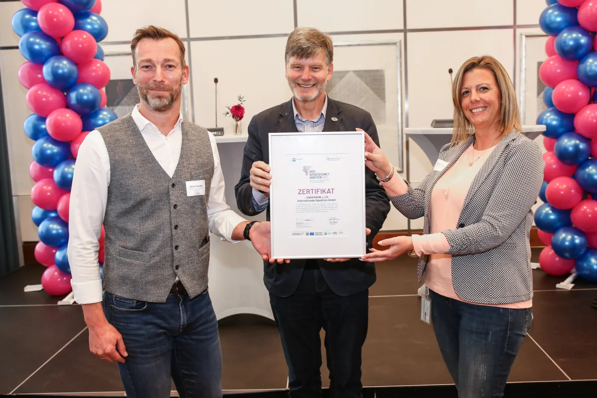 André Ventker, Martin Richter, Daniela Walter (v.l.n.r.) (© Melanie Zanin für Competentia Kompetenzzentrum Frau und Beruf Düsseldorf/Kreis Mettmann )