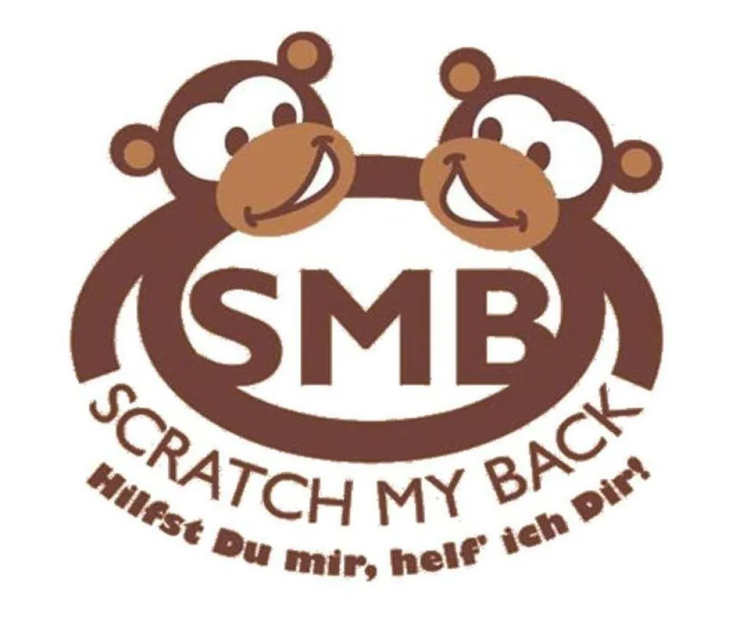 Das Logo mit den beiden Äffchen symbolisiert die soziale Gemeinschaft, die SMB mit der Tauschplattform erschaffen möchte.