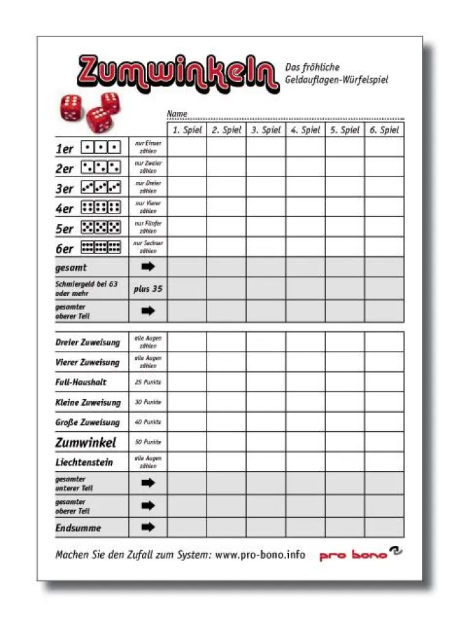 Zumwinkeln: Das Würflelspiel