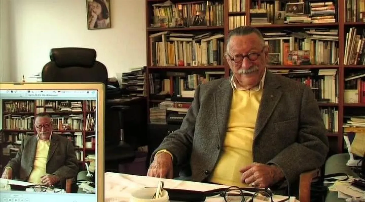 Prof. Dr. hc. mult. Joseph Weizenbaum während der Dreharbeiten in Berlin.