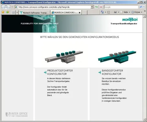 Bild: Benutzerfreundlicher Transportband-Konfigurator