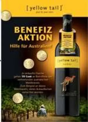 yellow tail startet große Benefiz-Aktion - Unterstützung für Australien Bild: yellow tail startet große Benefiz-Aktion - Unterstützung für Australien
