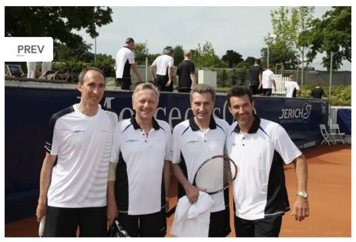 v.l. Luz Mauch, Dr. Joachim Schmidt, Günther H. Oettinger, Charly Steeb