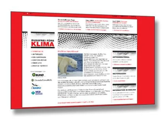 net4media startet neue TYPO3-Webseite für die Kampagne „Rußfrei fürs Klima!“ Bild: net4media startet neue TYPO3-Webseite für die Kampagne „Rußfrei fürs Klima!“