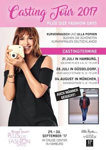 Einladung zum Casting für diePlus Size Fashion Days 2017 Bild: Einladung zum Casting für diePlus Size Fashion Days 2017