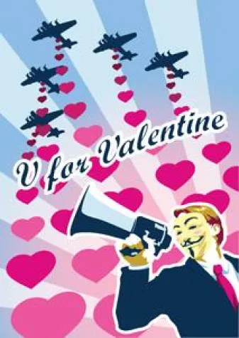 Bild: Jubiläums-Protestaktion gegen Scientology zum Valentinstag