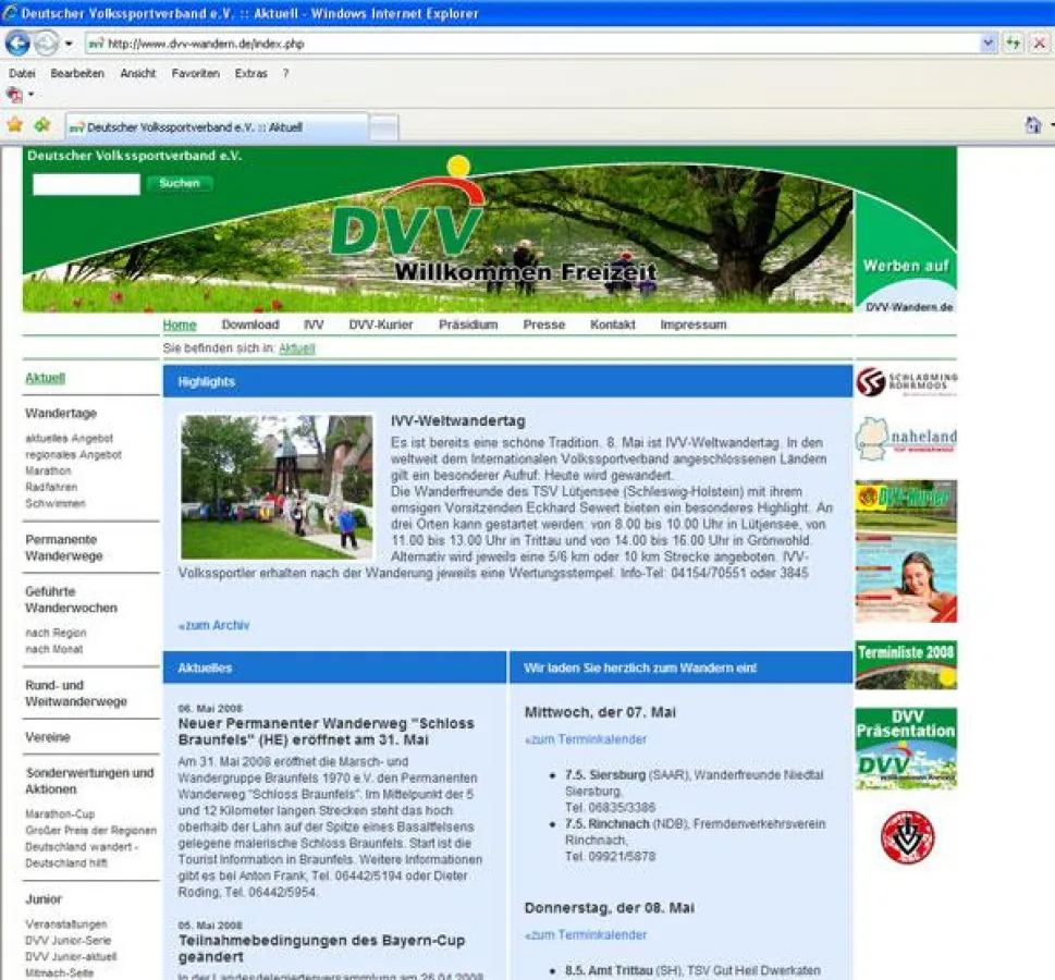 Der DVV-Internetauftritt präsentiert sich in neuem Design