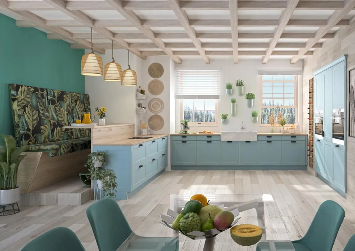 Landhausstil pulverbeschichtet mit Strichlackoptik. Bild: HAKA Küche GmbH